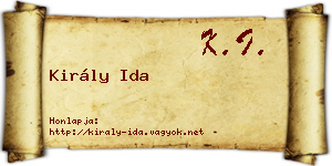 Király Ida névjegykártya