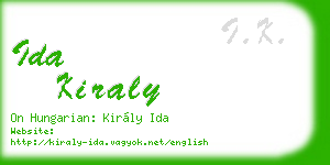 ida kiraly business card